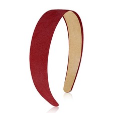 1 PC Red Headband Women Valentine 1 Inch Sueded Non Slip Solid Plain