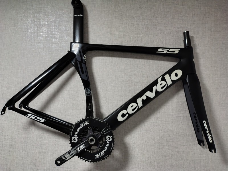 Cervelo S5 Carbon 54cm Frameset Frame Crankset Road Race EXC 400miles Rim (14)