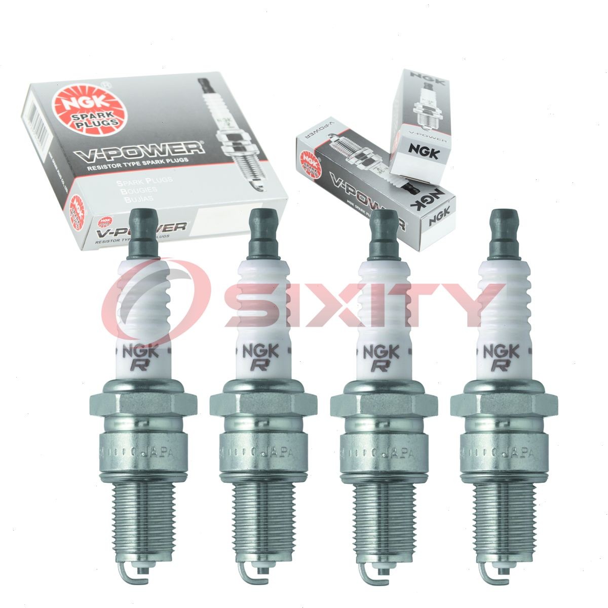 4 pcs NGK V-Power Spark Plugs for 1984-1986 Chrysler Laser 2.2L 2.5L L4 - mt