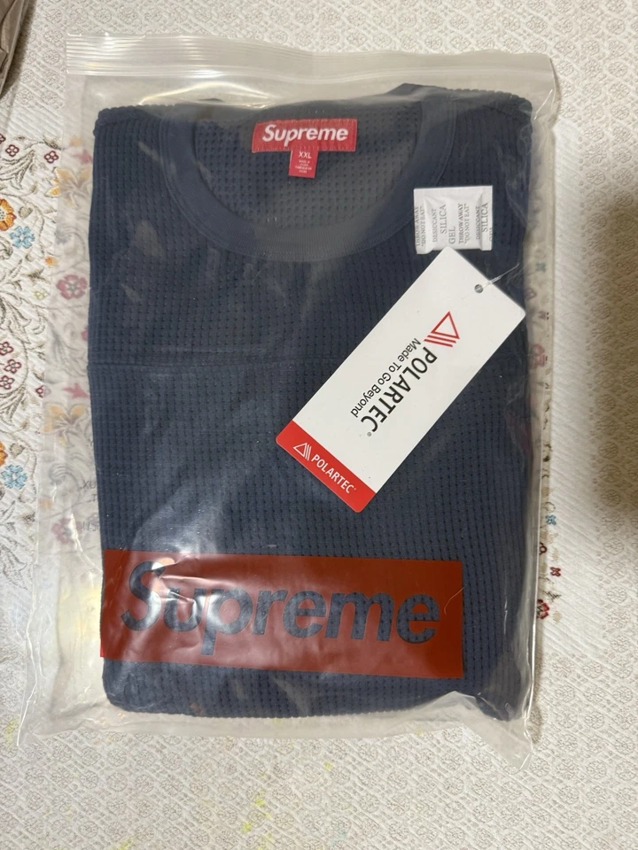 Supreme POLARTEC сетки L/S футбол верхний темно-синий SS25 размер XXL вышитый логотип - Изображение 3 из 4