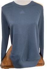ADIDAS Women s Crew Neck Long Sleeve Sweatshirt blue size L Retail 50