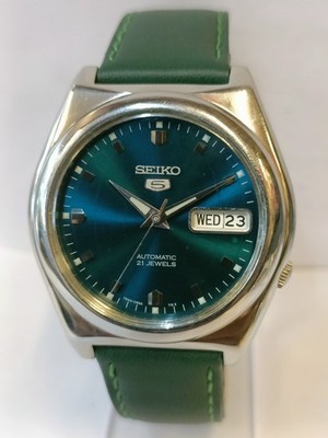 VINTAGE SEIKO 5 21J AUTOMATIC SKY BLUE DIAL 7009-3160 JAPAN MEN'S WORKING