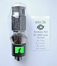1pc 6N13S = 6AS7G, ECC230, 6N5S Double Triode Tube SVETLANA 1960-70's TESTED NEW