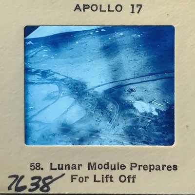 Apollo 17 Lunar Module Lift Off Moon NASA Space Program 35mm Slide Vintage