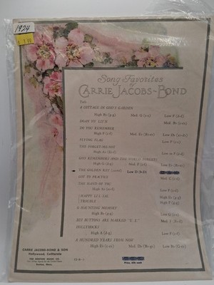 Song Favorite by Carrie Jacobs-Bond Piano Sheet Music