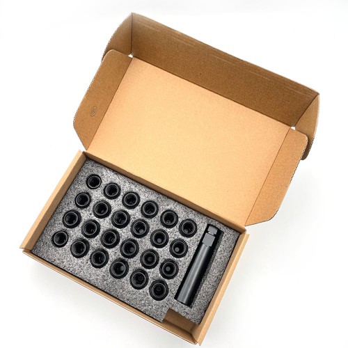 24pcs M12x1.25 Lug Nuts Black Closed End Spline Lug Nuts with 1 Socket Key Co... - Picture 9 of 9