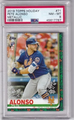 2019 Topps Holiday Pete Alonso Metallic Rookie RC SP #HW71 PSA 8 NM-MT - Bild 1 von 2