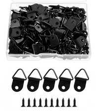 100 Pack picture hanging hooks hardware with 100pcs 8mm Black