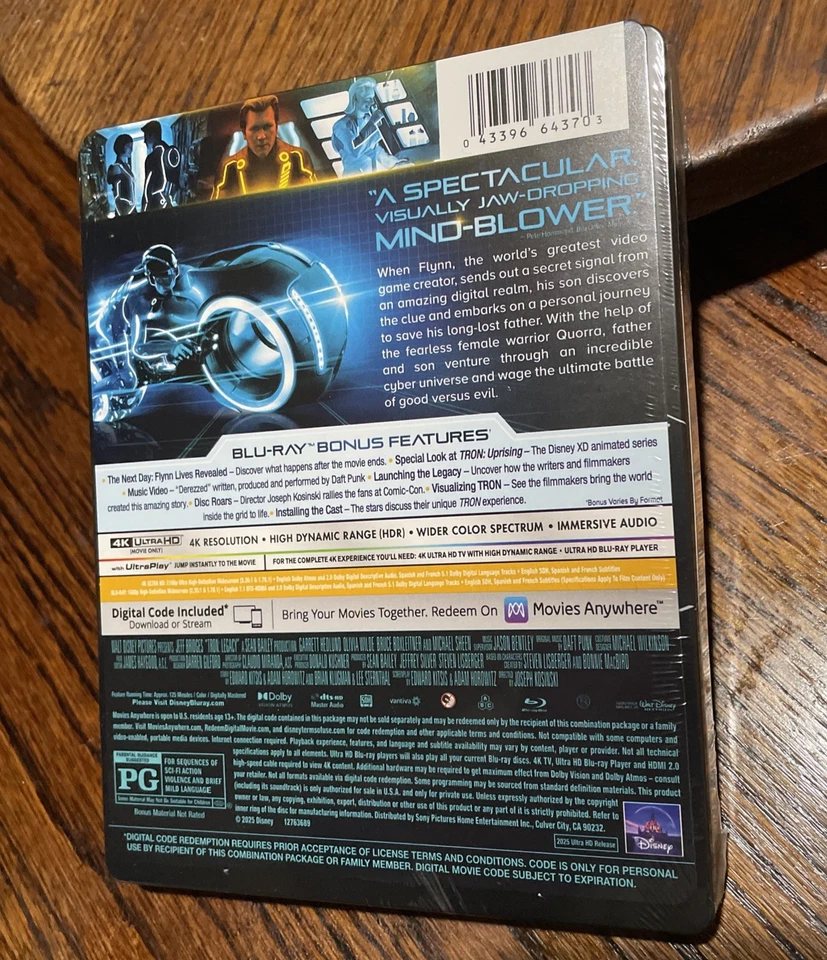 Tron: Legacy 4K Steelbook (2010) (Ultra HD, Blu-ray, Digital) NEW OOP Sealed - image 2 of 4