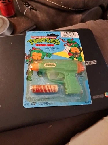 Vtg 1988 Teenage Mutant Ninja Turtles Flash Gun Toy Henry Gordy Bent Card Sealed