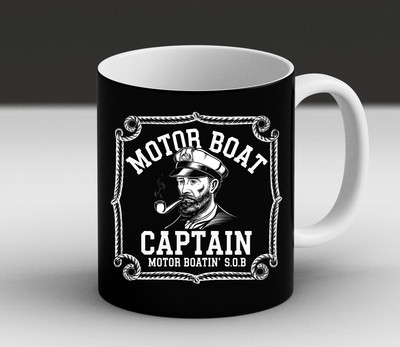 Funny Motor Boat Captain Pontoon Boating Lake Life Gift Mug