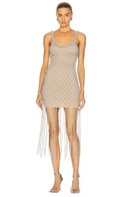 alexander wang silver dress Alexander Wang Crystal Macrame Dress in Clear Silver Small/Medium New  Womens