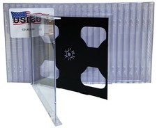 USDISC CD Jewel Cases Standard 10.4mm, Triple 3 Disc Black Lot