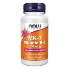 MK-7 Vitamin K-2 120 Veg Caps 1000 Mcg by Now Foods