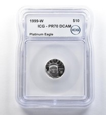 1999-W $10 American Platinum Eagle 1/10 Oz Platinum PR70 DCAM ICG 3522.60 per troy oz