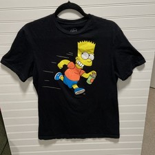 Vintage The Simpsons Bart Simpson Graphic Print Black Men s M Crew Neck T-Shirt
