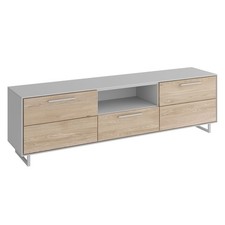 Lowboard -  Eiche Bianco - kreidefarben - 185 cm breit Fernsehschrank TV-Board
