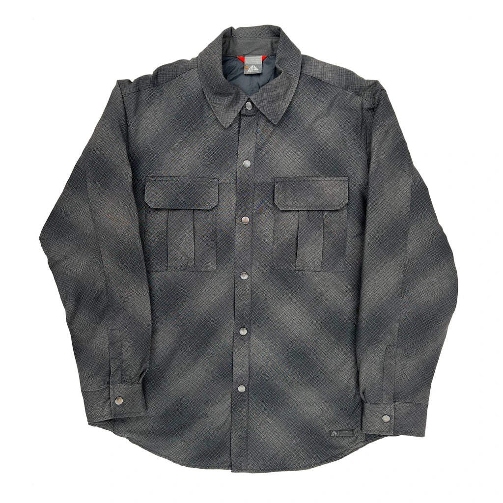 Nike Acg Checked Jacket - Large Gray Polyester - image 1