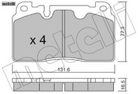 Metelli 22-0979-0 Bremsbelagsatz FüR Scheibenbremse Bremsbelagsatz