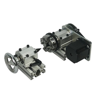 3 jaw chuck 51mm Center height 4th A rotary axis tailstock for cnc milling 