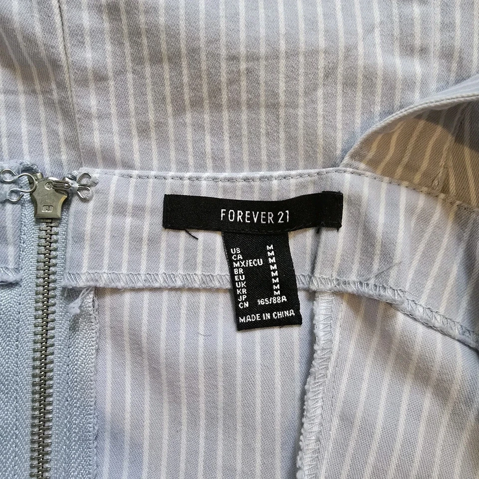 Vestido de verano para mujer Forever 21 M azul claro blanco ajustado Foto 2 de 3