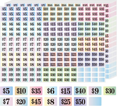 Garage Sale Stickers, 4050 Pcs 1/2'' X 3/4'' Rectangle Price Labels