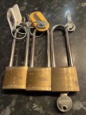 3 X Aldridge Cisa Solid Brass Padlocks With Keys 2x 220/30  1x 221/30