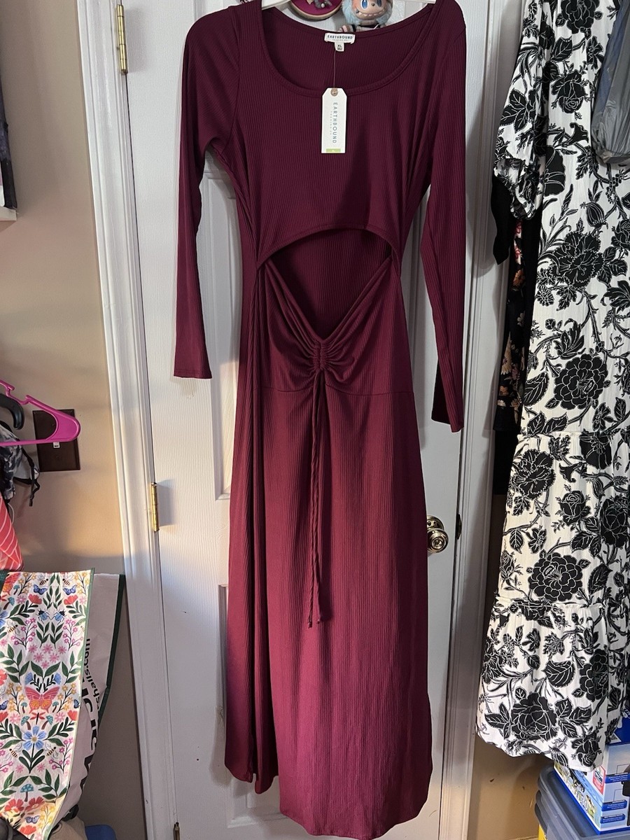 chinese dress ladies Burgundy Ribbed Side Slit Maternity Maxi Dress – PinkBlush