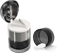 4-in-1 Pill Crusher and Cutter,Pill Fine Powder,Pill Cutter Grey