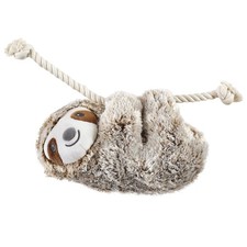 Unisex Baby Squeaky Plush Dog with Rope, Sloth, Size