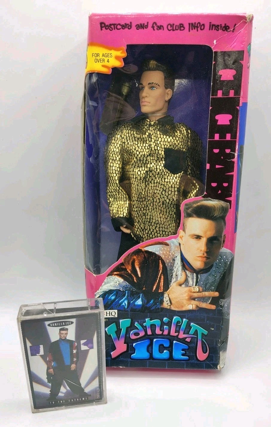 Vintage 1991 Vanilla Ice Doll New In Box Golden Jag outfit + Cassette Tape Vtg