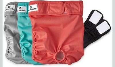 Pet Parents  Washable Dog Diapers (3pack) Female Durable Doggie Diapers (Large)