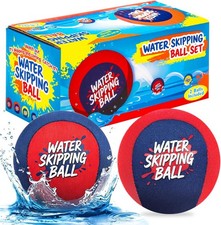 Skipping Water Balls 2 Pack Splash Bounce Pool Toys Mesh Bag for All Ages