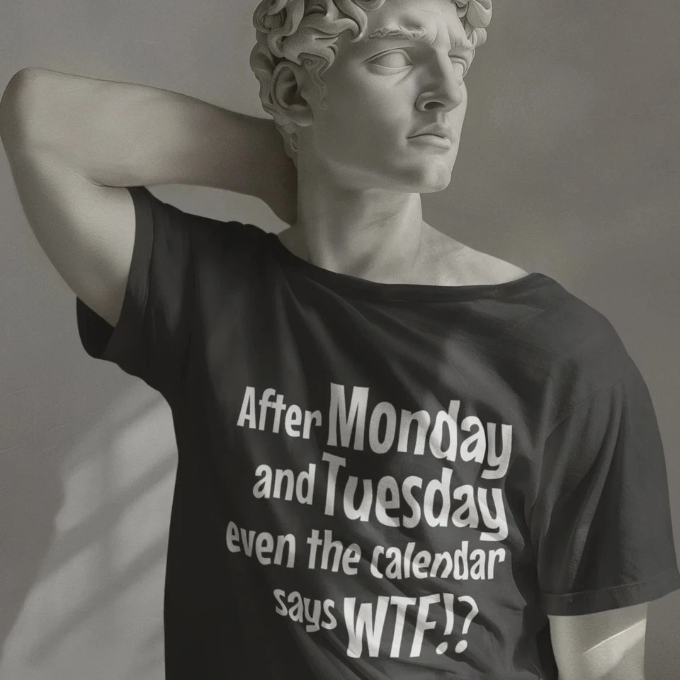 Classic Fit Funny Quote T-Shirt Unisex Humorous Text Print Round Neck Casual