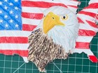 Patriotic USA Map Wall Plaque American Flag Print Bald Eagle Painted Plastic — photo 4