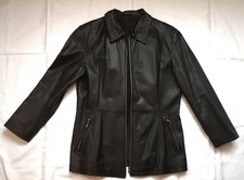 ♥♥♥ Damen Echt-Leder Jacke mit Reißverschluss -  Gr. 40/42- schwarz - VINTAGE♥♥♥