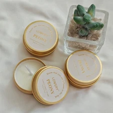 3 New Lovery Peony Soy Wax Candle Mini Size 0.71 oz/ 20g