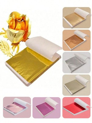 100/500 Stück Goldimitat Folie Papier Blatt Vergoldung Malerei DIY Möbel Dekorat