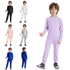 Special Needs Adaptive Clothing Kids Long Sleeve Zip Back Jumpsuit Anti-Strip US