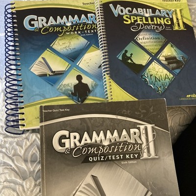 A Beka Grammar & Composition II Work-Text Teacher Key + Vocab/Spelling/Poetry II