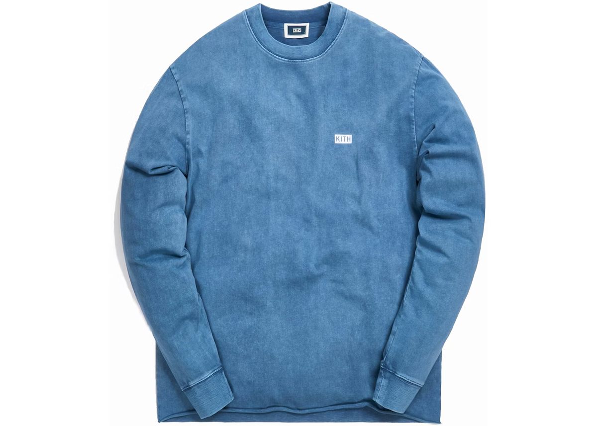 Kith LAX Pigment Dyed L/S Tee Medium Indigo Long Sleeve Mens L | eBay