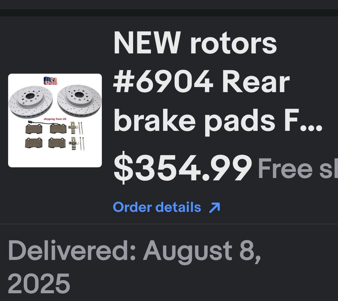 Brand New Rear Rotors And Pads For Any Maserati 2005-2013 Quattroporte 4.2 -4.7