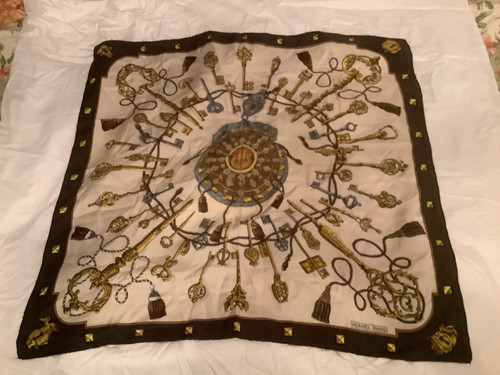 De Colección Les Clés Carre Hermès Vintage Seda Bufanda Llaves Motivo - Imagen 1 de 11