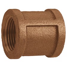 Zoro Select 1Vfe4 Coupling Red Brass Coupling, 1 In Female Npt X 1 In Female