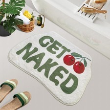 Get Naked Bath Mat Green Cute Funny Bathroom Rug, Soft Absorbent Water Non Slip,