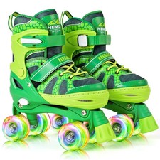 Roller Skates for Boys Ages 4-6 5-8 6-12 8-12 with 4 Sizes Adjustable Light u...