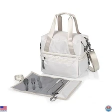 Eco-Friendly PICNIC TIME Tarana Insulated Lunch Bag - Upcycled Cooler Set, Gray