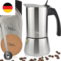 Milu Espressokocher Induktion Geeignet | 2, 4, 6, 9 Tassen | Edelstahl Mokkakann