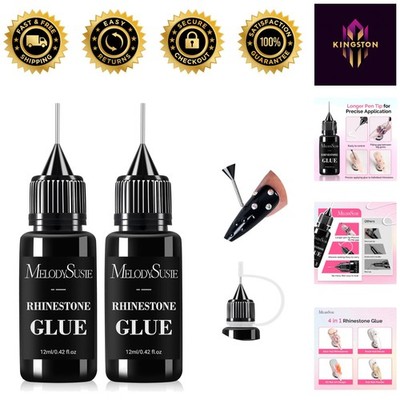 Non-Toxic 2Pcs Nail Glue Gel - Strong Adhesive for Creative Nail Designs