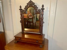 Antique Large Victorian Shaving Mirror Dresser Vanity Mirror